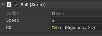 Componente Ball configurado