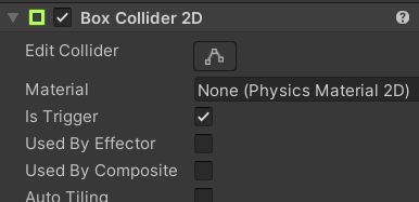 Is Trigger activado en el Box Collider 2D