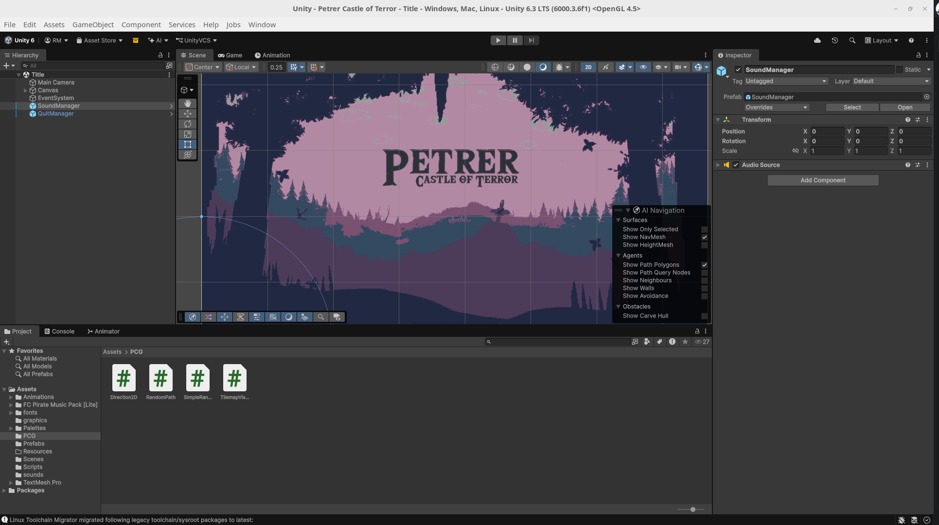 El editor de Unity
